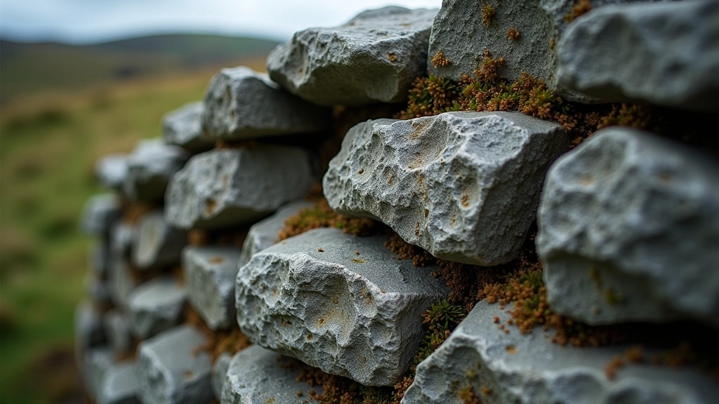 Close-up of dry stone construction technique showing interlocking stones without mortar in ancient passage