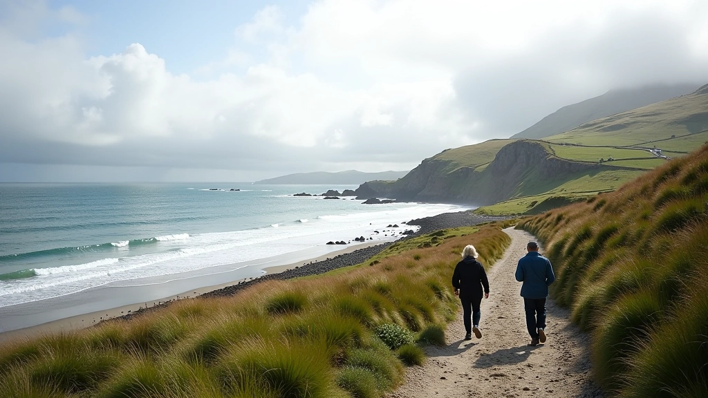 Derrynane Bay shore path with accessible coastal walking trail